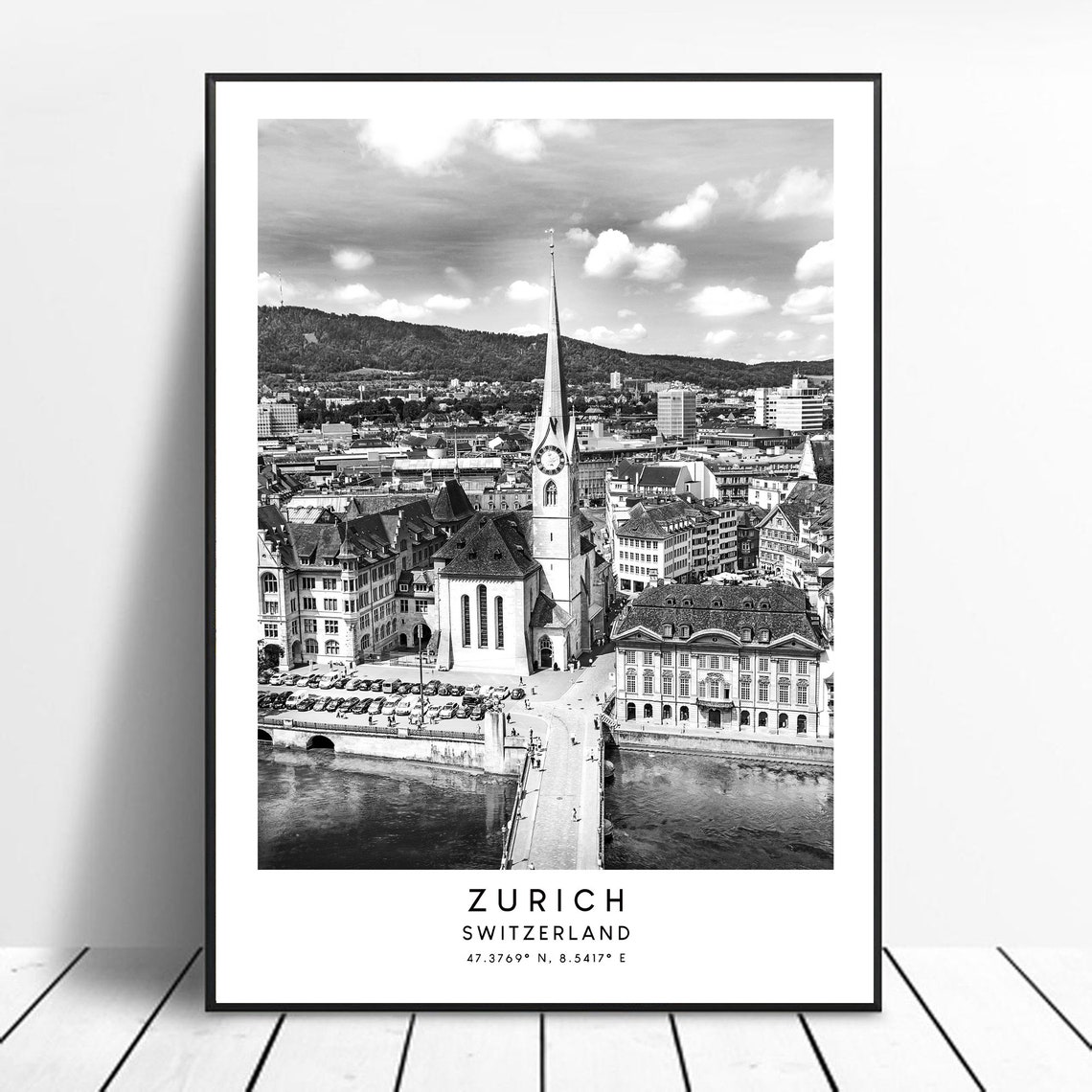 Zurich Travel Print Black And White Zrich Switzerland Poster Zurich City Print Minimalist Zurich Wall Art Zurich Poster Zurich Gift Print
