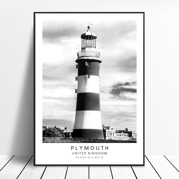 Plymouth Minimalist Travel Poster, Plymouth England