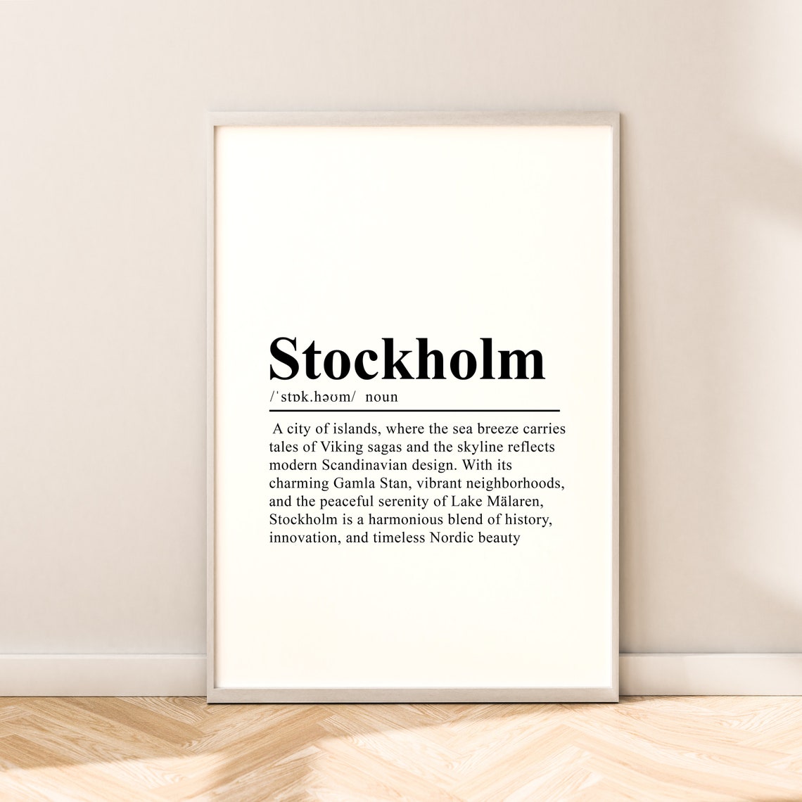 Stockholm Travel Print Stockholm Definition Poster Stockholm Wall Art Stockholm Wall Print Minimalist Stockholm Poster Stockholm Home Dcor