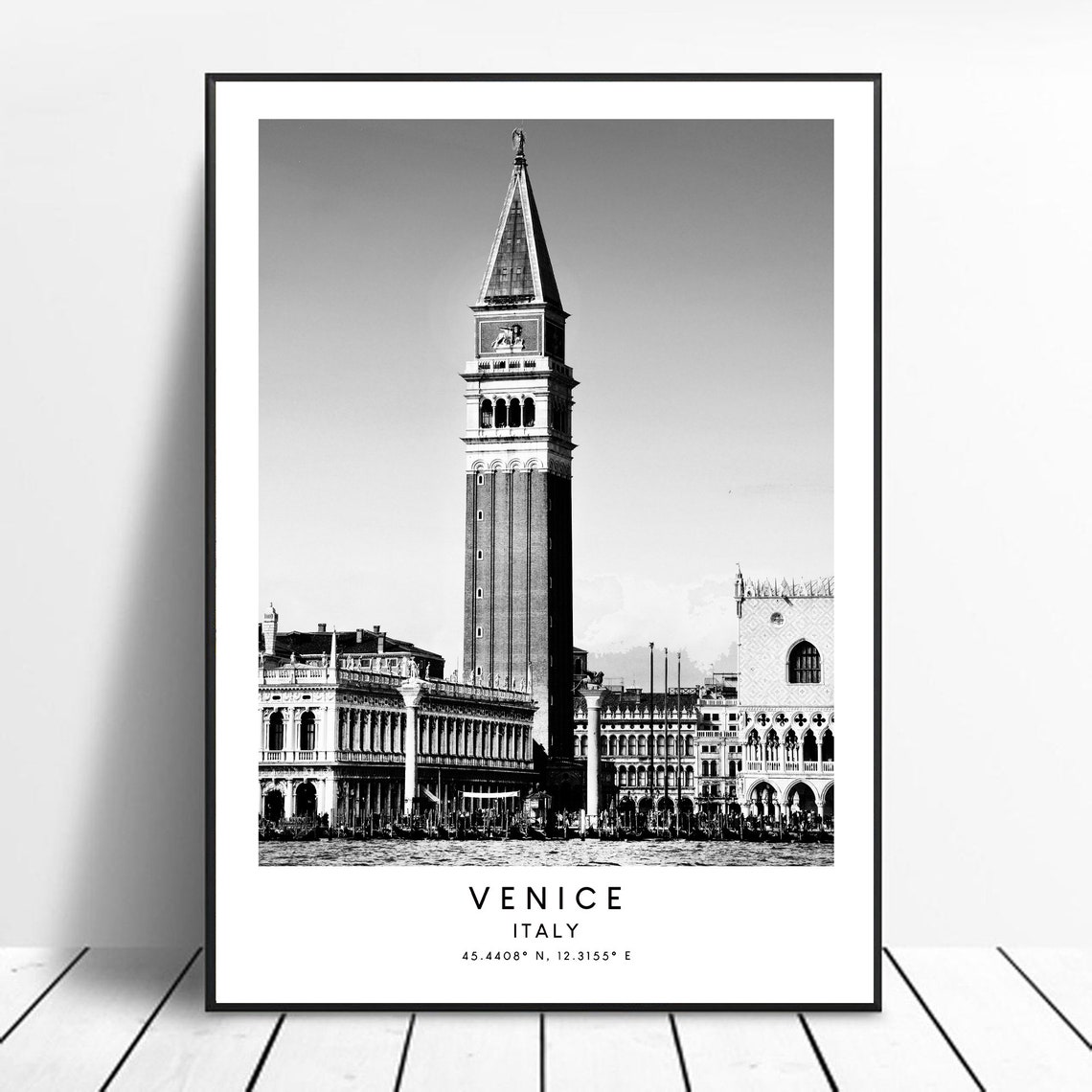 Venice Coordinates Minimalist Italy Travel Poster
