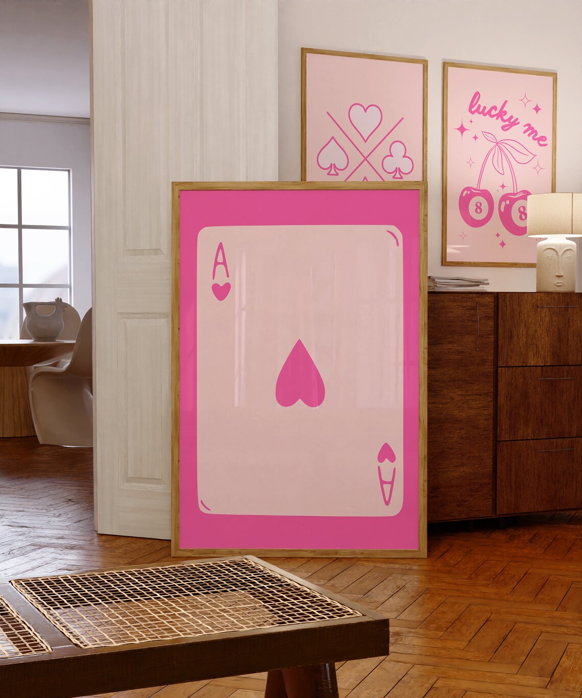Ace Of Hearts Playing Card Retro Art Print
