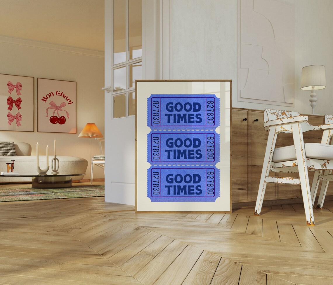 Retro Good Times Ticket Poster, Trendy Wall Art - Image 3