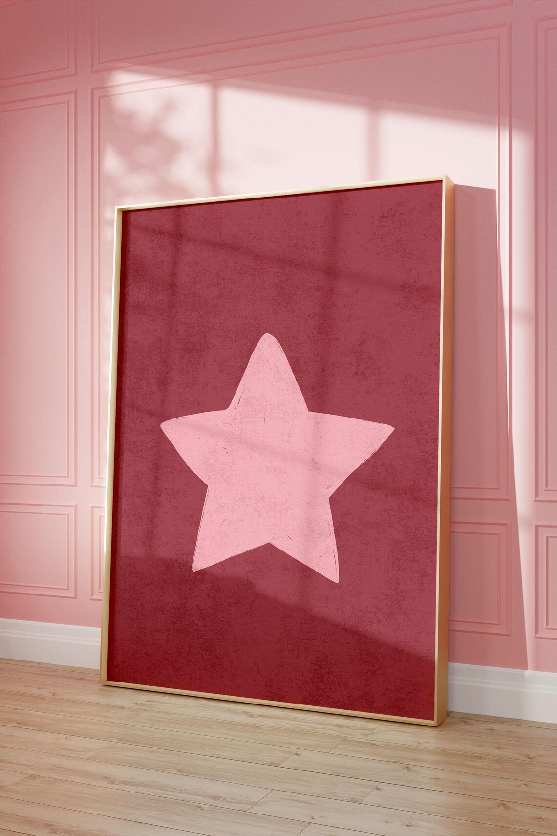 Retro Hand Drawn Star Poster, Trendy Aesthetic Decor - Image 3