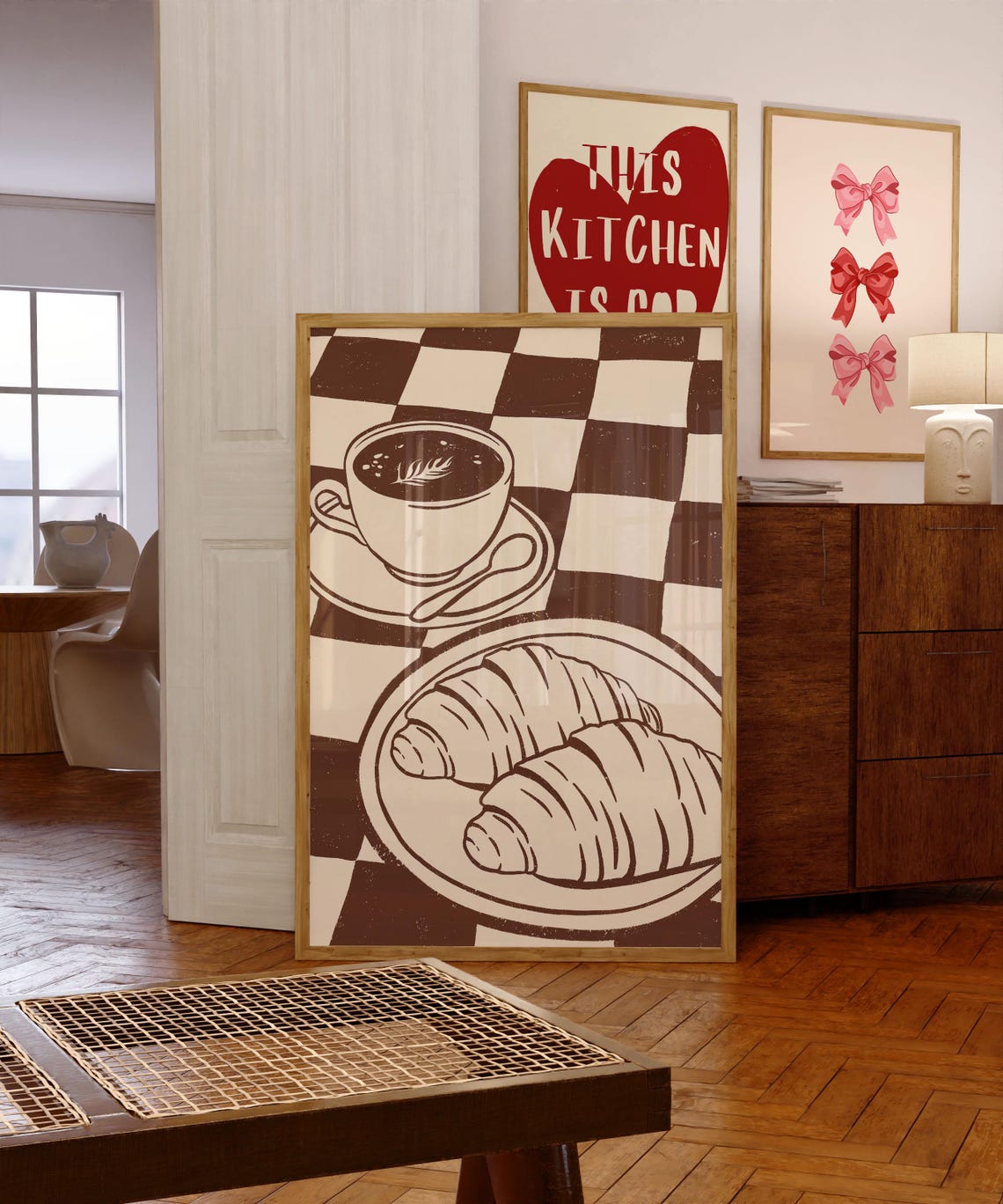Retro Tea And Croissants Wall Art Trendy Kitchen Print For Cozy Decor - Image 4