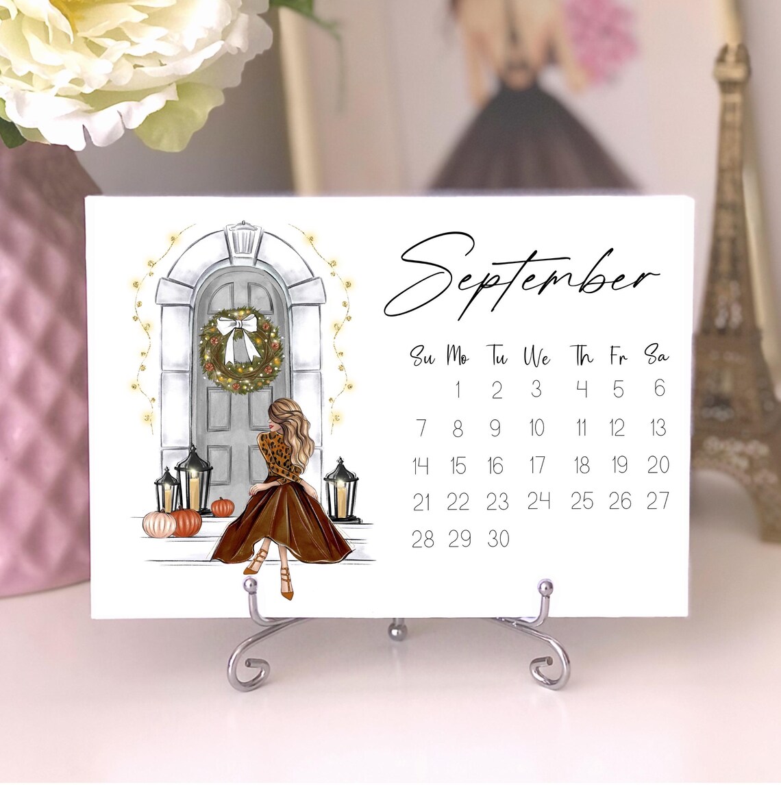 Fashion Illustrated 2025 Mini Calendar, Desk Decor - Image 4
