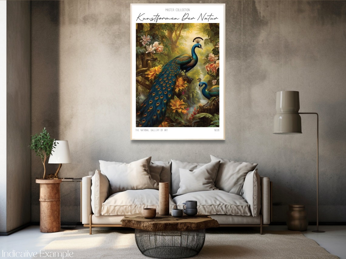 Kunstformen Der Natur Peacock Pair Tropical Lush Jungle Poster - Image 3
