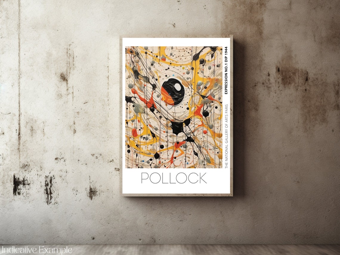 Pollock Expression No 1 Dip 1944 Golden Yellow Drip Painting Poster - Image 2