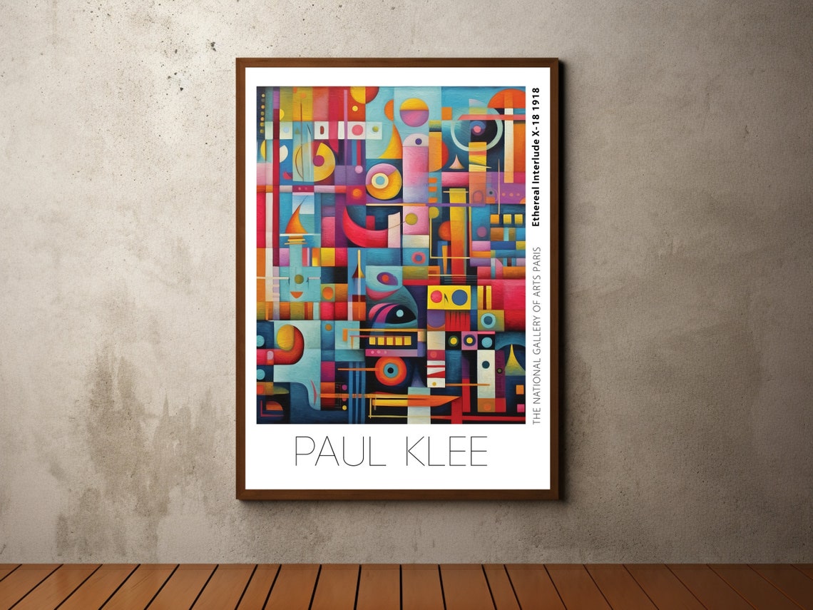 Paul Klee Inspired Bright Geometric Abstract Shapes Art Poster