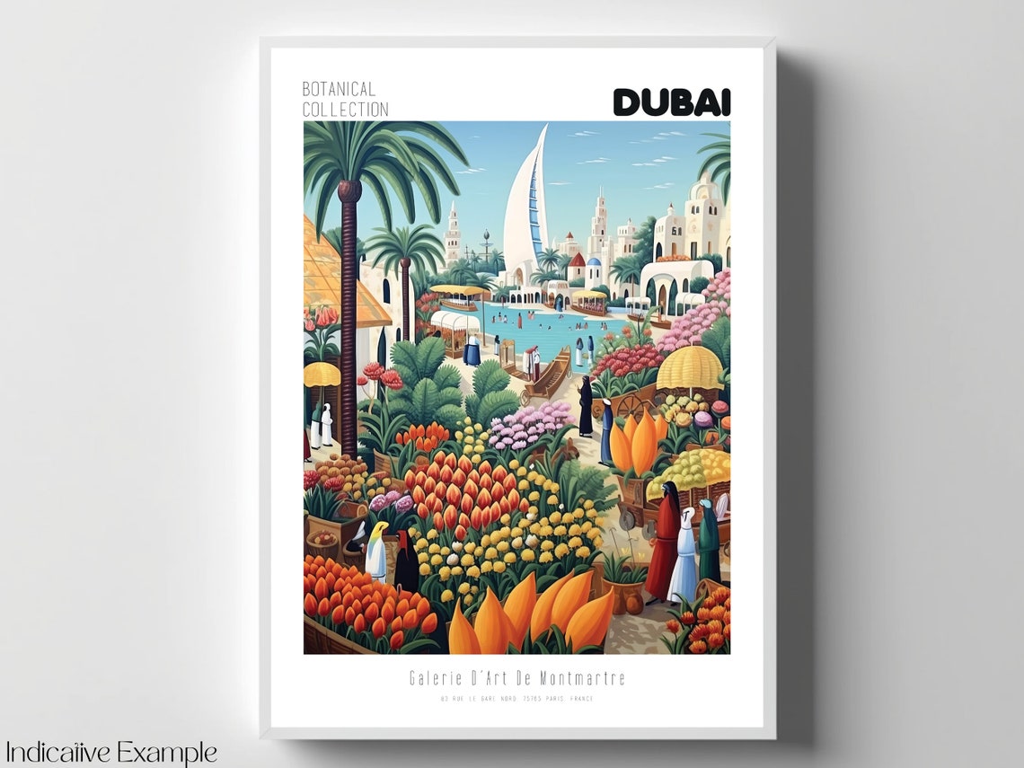 Dubai Botanical Collection Sail Tower Flower Market Art Poster - Image 4