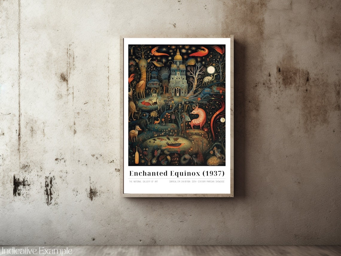 Enchanted Equinox 1937 Dark Night Fantastical Creatures Poster - Image 2
