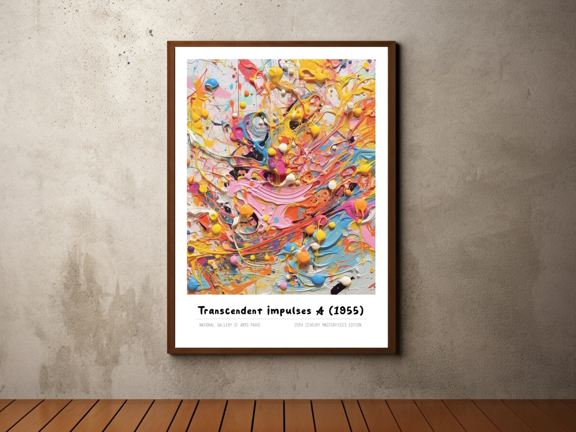 Transcendent Impulses A 1955 Pastel Drip Abstract Painting Poster
