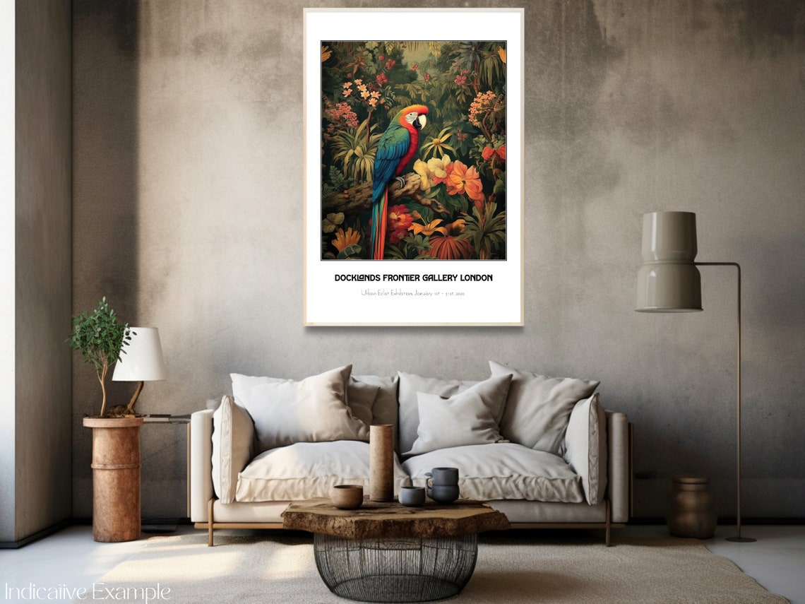 Scarlet Macaw Tropical Jungle Urban Echo London Gallery Poster - Image 3