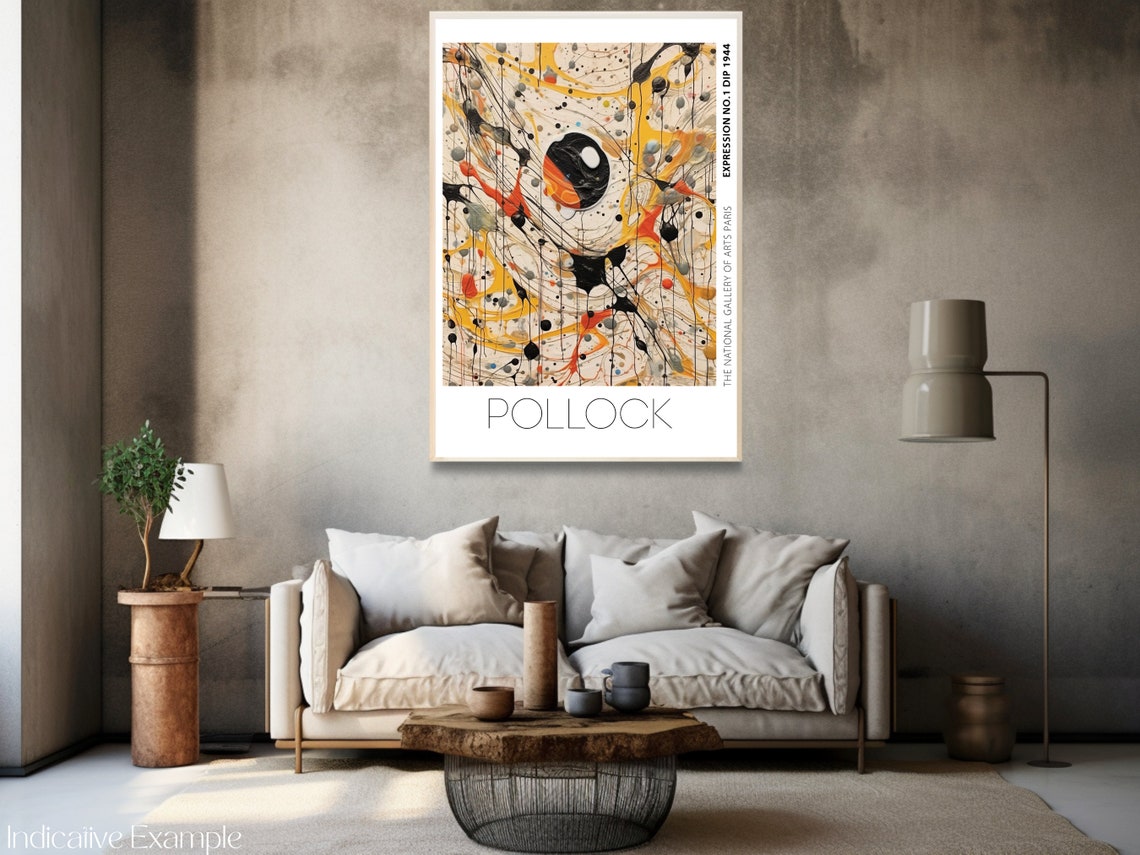 Pollock Expression No 1 Dip 1944 Golden Yellow Drip Painting Poster - Image 3