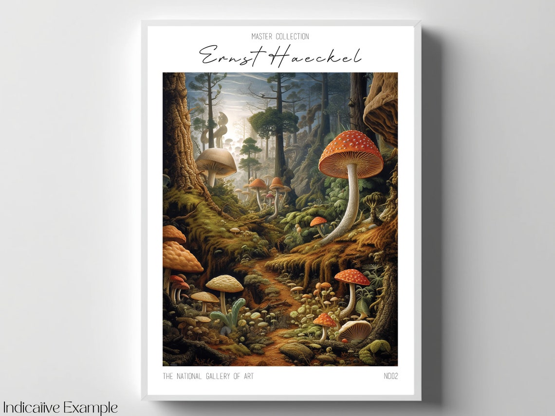 Ernst Haeckel Inspired Enchanted Fairytale Mushroom Forest Poster - Image 4