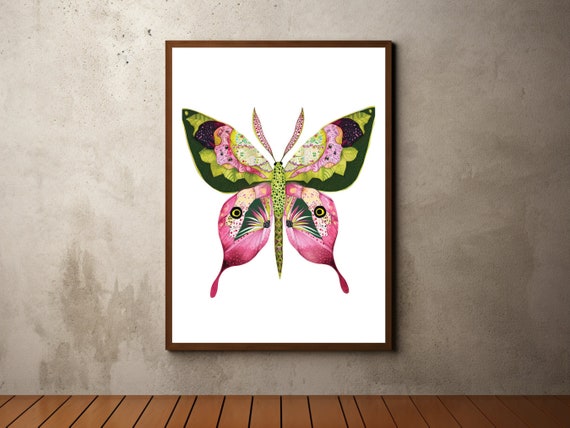 Nursery Art Print Butterfly Print Nature Gallery Wall Art Kids Room Decor Botanical Wall Art Animal Illustrations Boho Decor Art