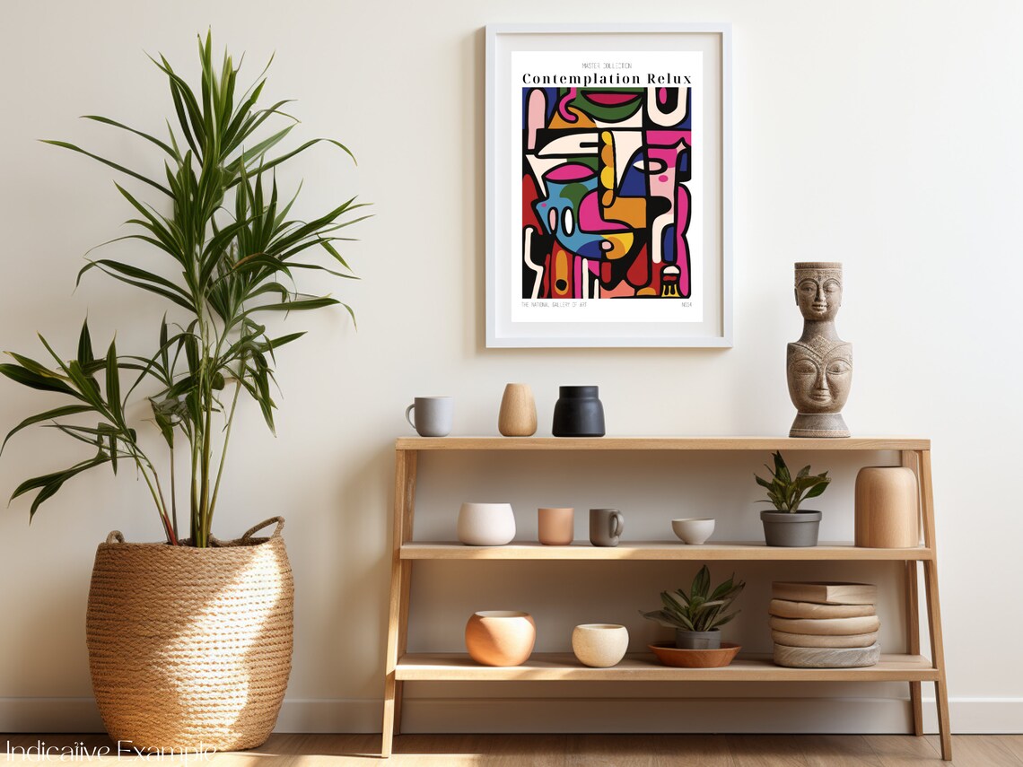 Contemplation Relux Cubist Abstract Face Bold Color Art Poster - Image 3