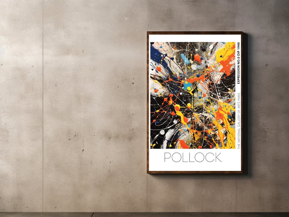 Pollock Expression No 0 Dip 1940 Black Background Splatter Art Poster - Image 2