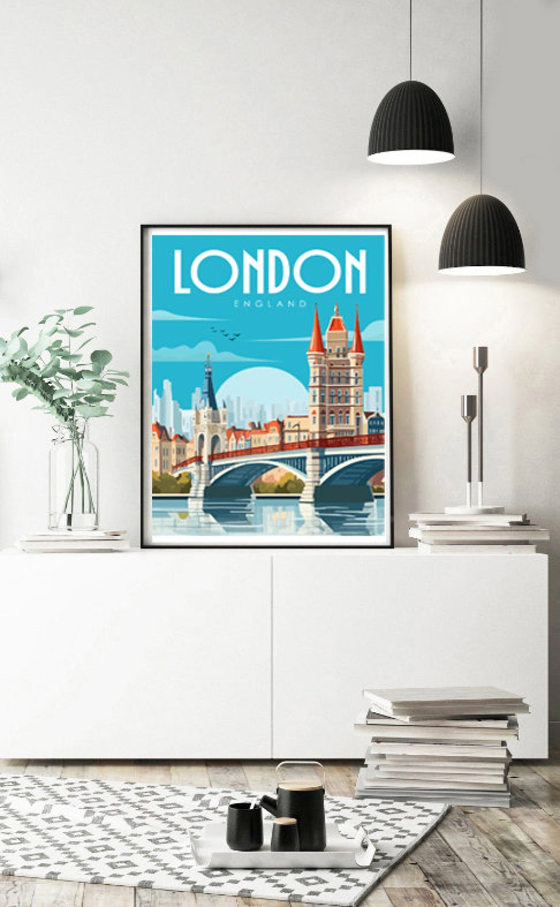 London Poster London Travel Wall Art London England Romantic Wall Art Travel Gift University Room Decor Bedroom Wall Art New Home - Image 2