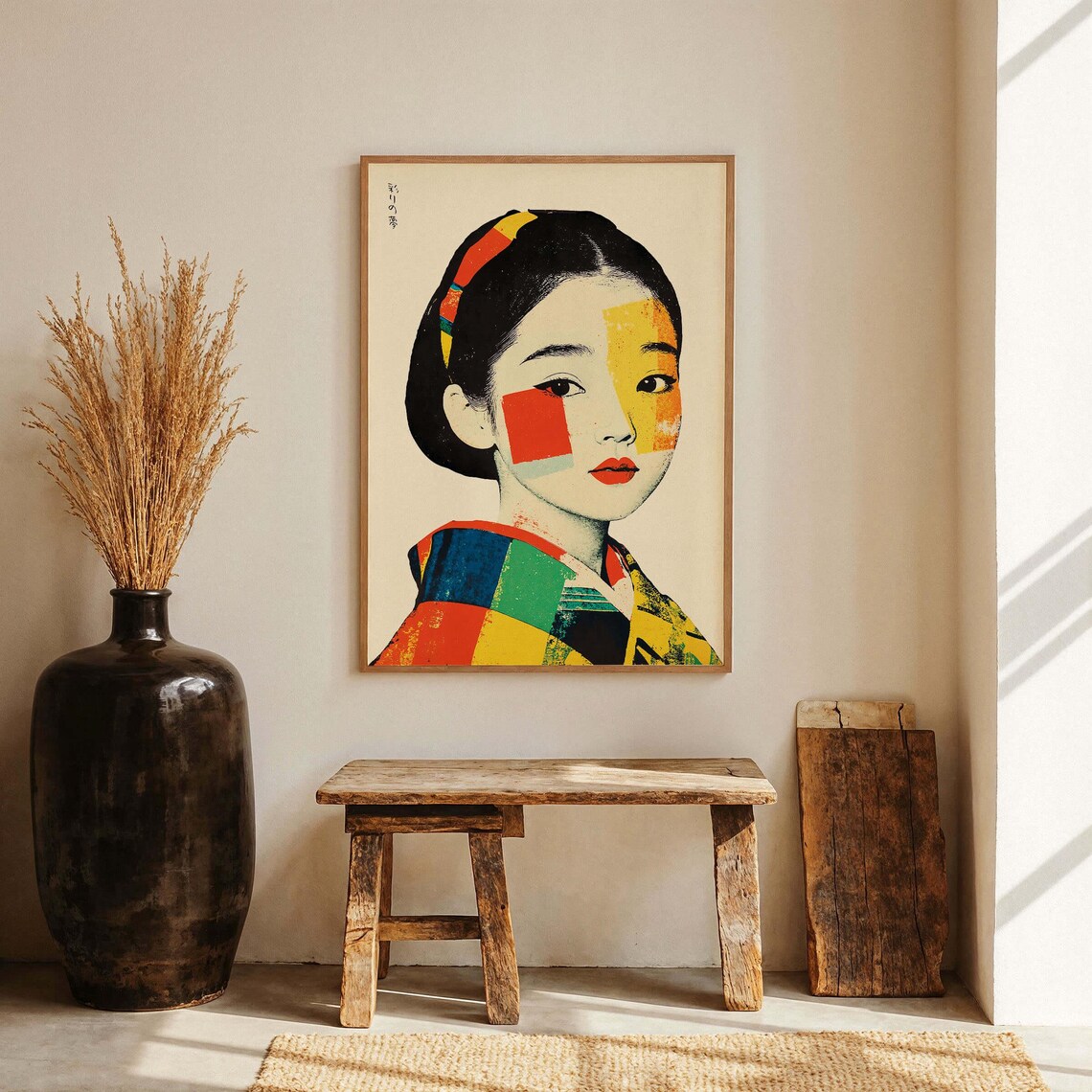 Japandi Geisha Portrait Art Print, Warm Palette - Image 3
