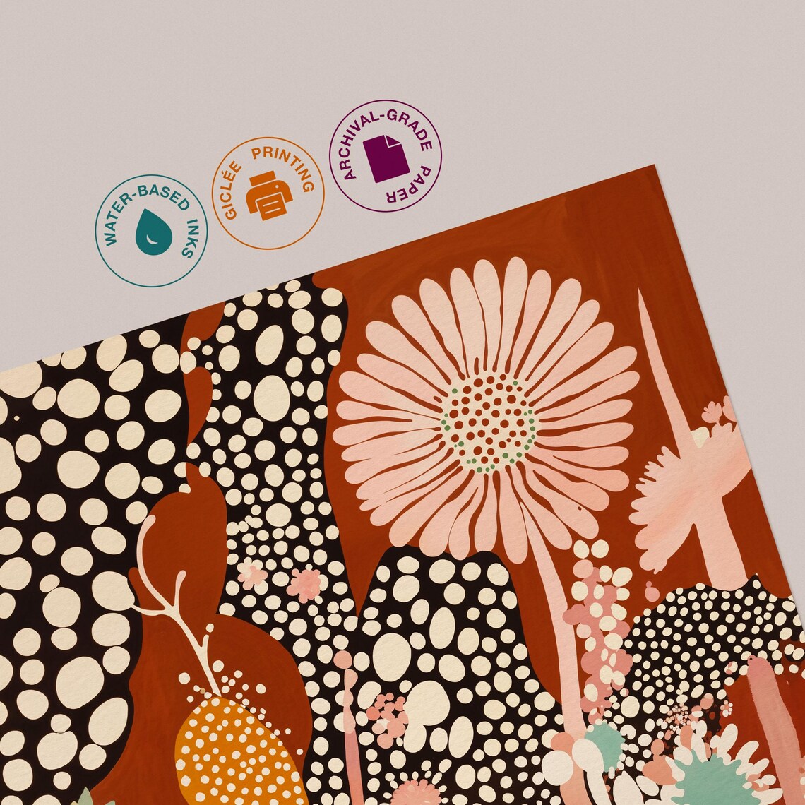 Yayoi Kusama-Inspired Japanese Polka Art Poster - Image 3