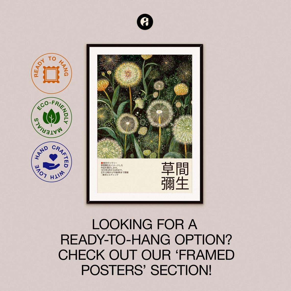 Yayoi Kusama-Inspired Dandelion Floral Art Print - Image 2