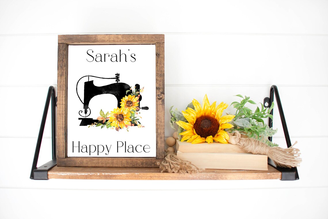 Personalized Craft Room Sunflower Sign, Custom Name - Image 3