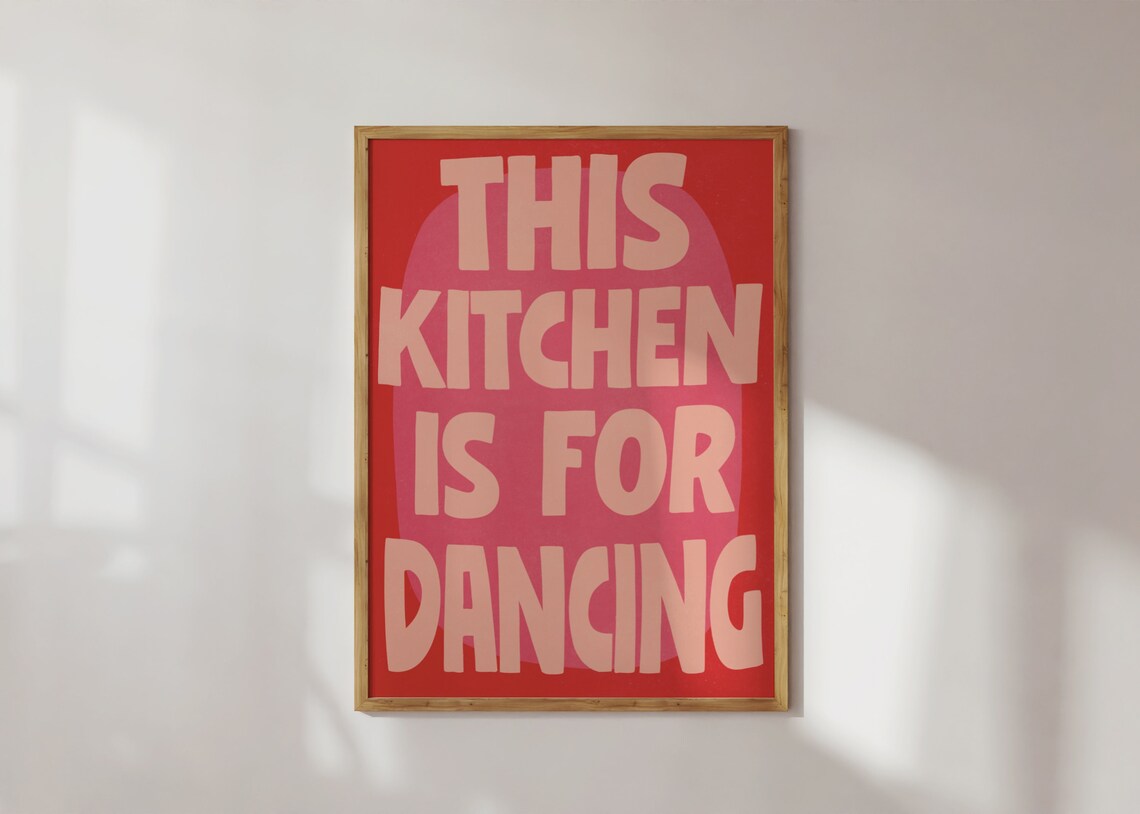 This Kitchen Is For Dancing Retro Art Print - Image 3