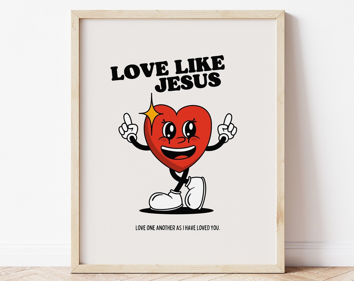 Love Like Jesus Retro Christian Poster Print