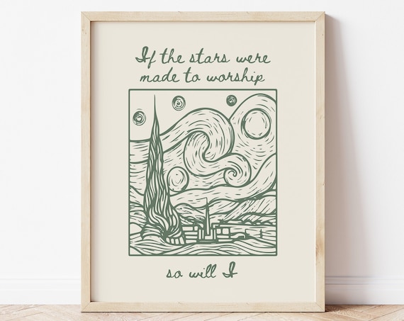 So Will I Scripture Art, Van Gogh-Inspired Poster