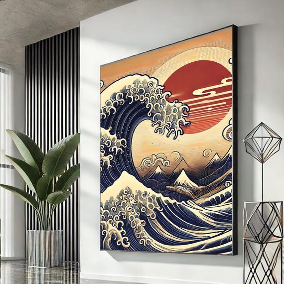 Hokusai Great Wave Canvas Wall Art Stunning Japanese Print For Home Decor Lovers And Ocean Enthusiasts