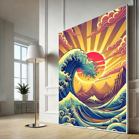 Hokusai Great Wave Canvas Wall Art Stunning Japanese Print For Home Decor Lovers And Ocean Enthusiasts