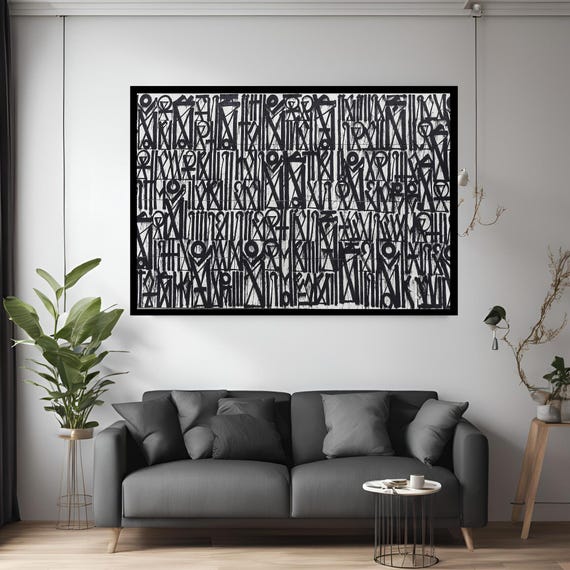 Abstract Retna Wall Art Graffiti Black White Canvas Modern Print Decor For Home