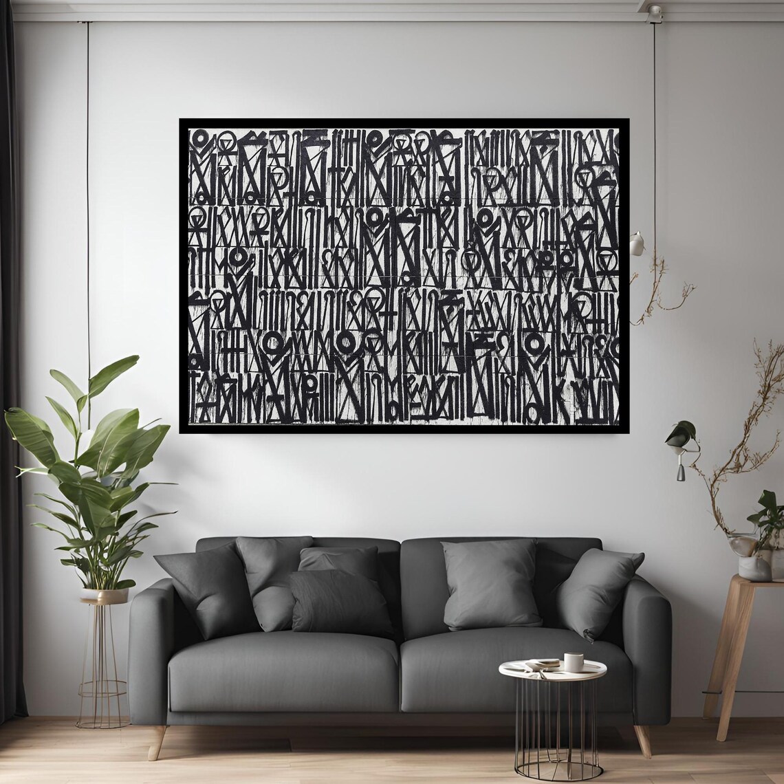 Retna Style Black and White Graffiti Typography Canvas Poster Modern Home