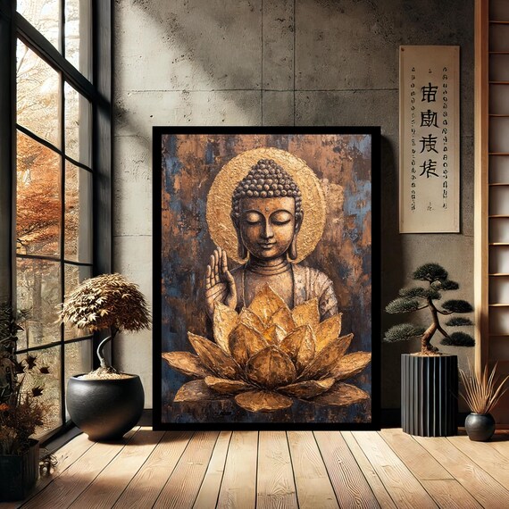Colorful Buddha Buddhism Canvas Print Painting Wall Art Modern Abstract Home Decor