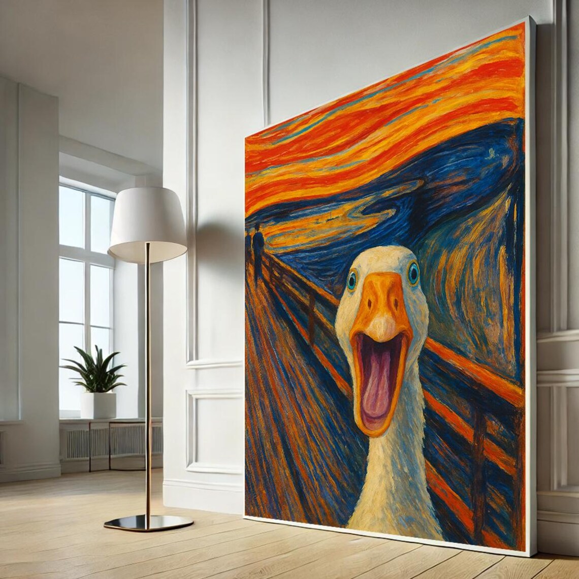 Screaming Goose Funny Parody of Munch The Scream Expressionist Art Print