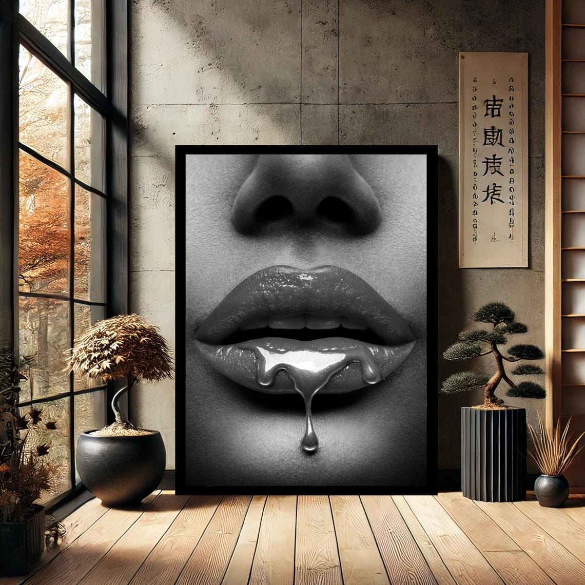 Sexy Woman Lips Canvas Wall Art Modern Print Abstract Decor For Home