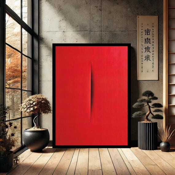 Mid Century Minimalist Canvas Print Painting Wall Art Modern Abstract Home Decor