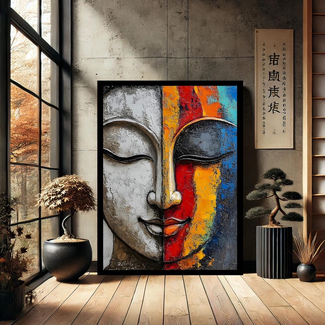 Colorful Buddha Buddhism Canvas Print Painting Wall Art Modern Abstract Home Decor