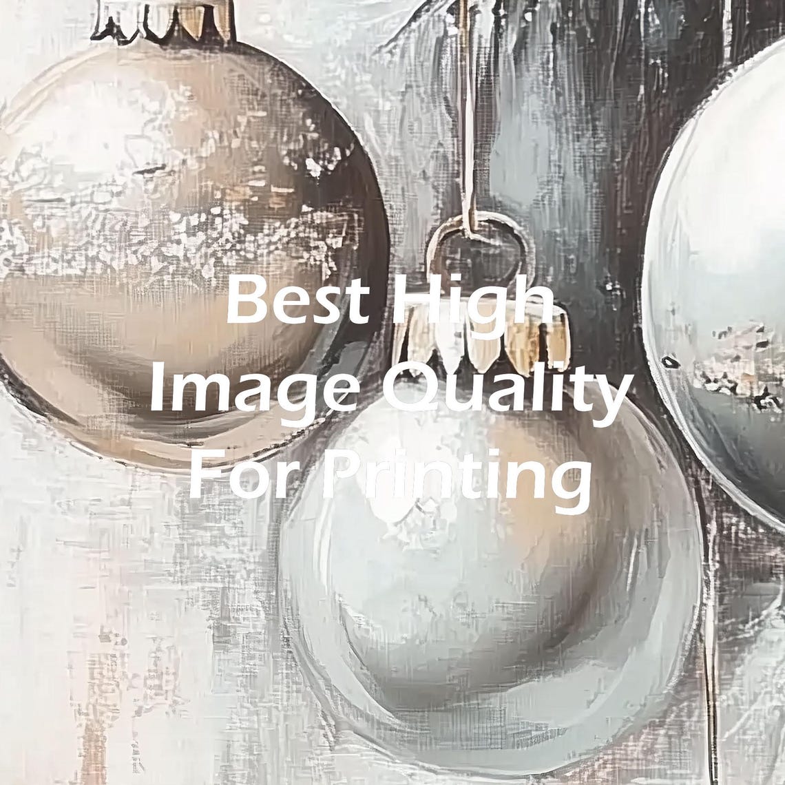 Silver Baubles Hanging Among Frosted Branches Elegant Christmas Poster - Image 3