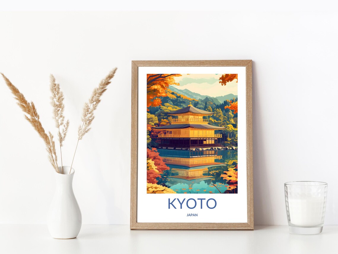Kyoto Golden Temple Travel Poster, Japan Heritage - Image 3