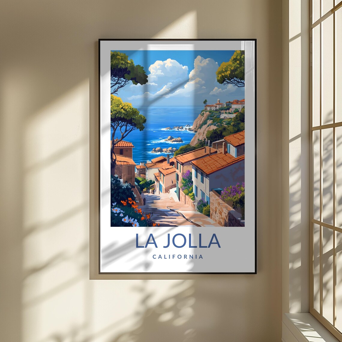 La Jolla California Coastal Village Ocean View Travel Poster - Image 3