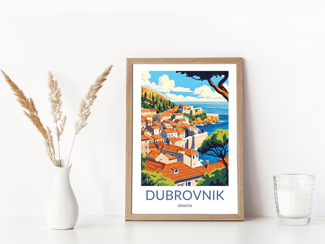 Dubrovnik Coastal City Walls Adriatic Sea Croatia Scenic Poster - Image 3