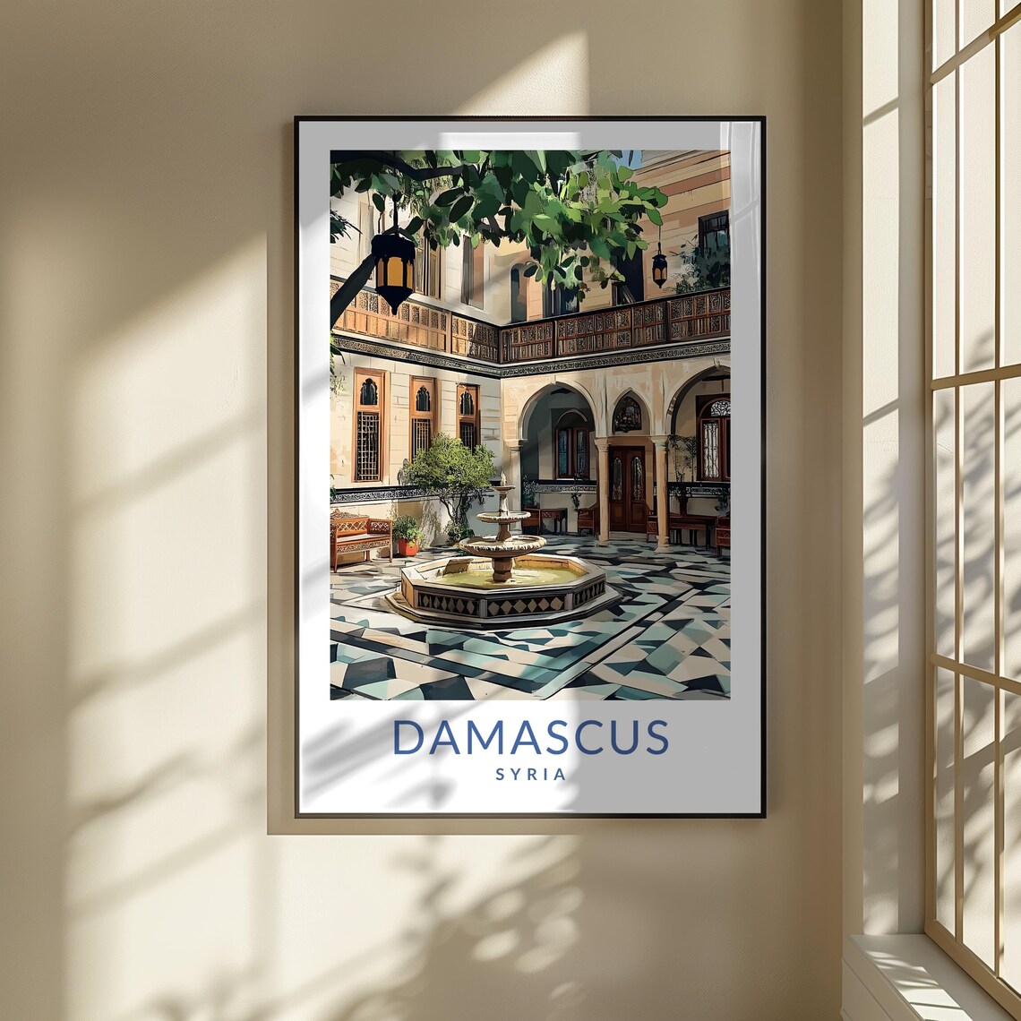 Damascus Courtyard Art Print, Traditional Syrian Architecture - Image 3