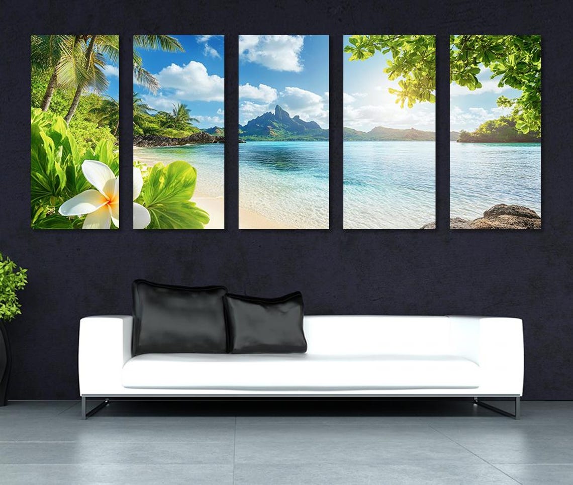 Extra Large Tropical Paradise Beach Panoramic Print Beach Wall Art Tropical Art Ocean Wall Art Framed And Ready To Hang - Image 4