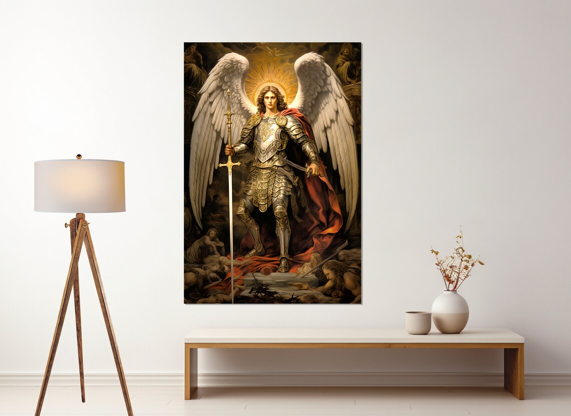 St Michael The Archangel Roman Catholic Art Print - Image 3