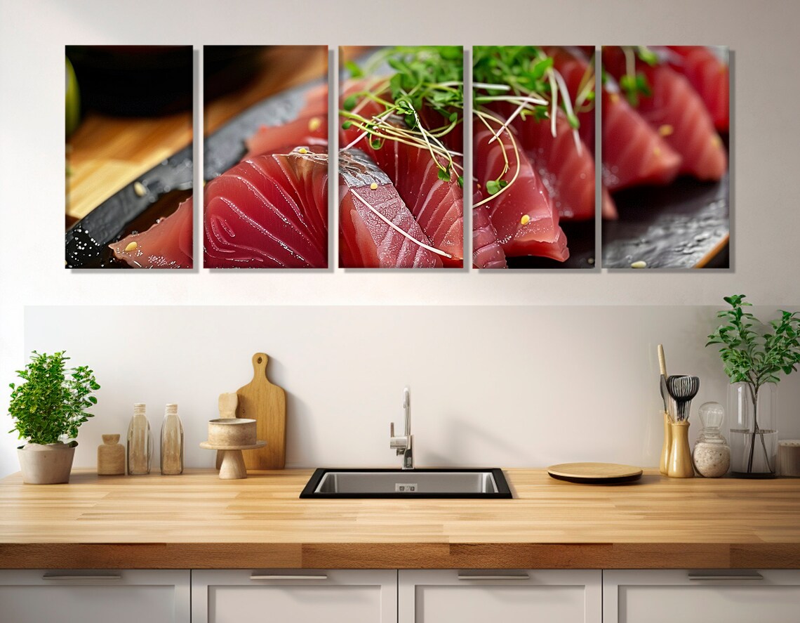 Tuna Fish Print Fish Restaurant Decor Food Wall Art Kitchen Print Large Kitchen Wall Decor Framed And Ready To Hang - Image 3