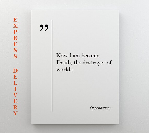 Oppenheimer Quote Print Physics Gift Oppenheimer Poster Oppenheimer Print Physics Wall Art