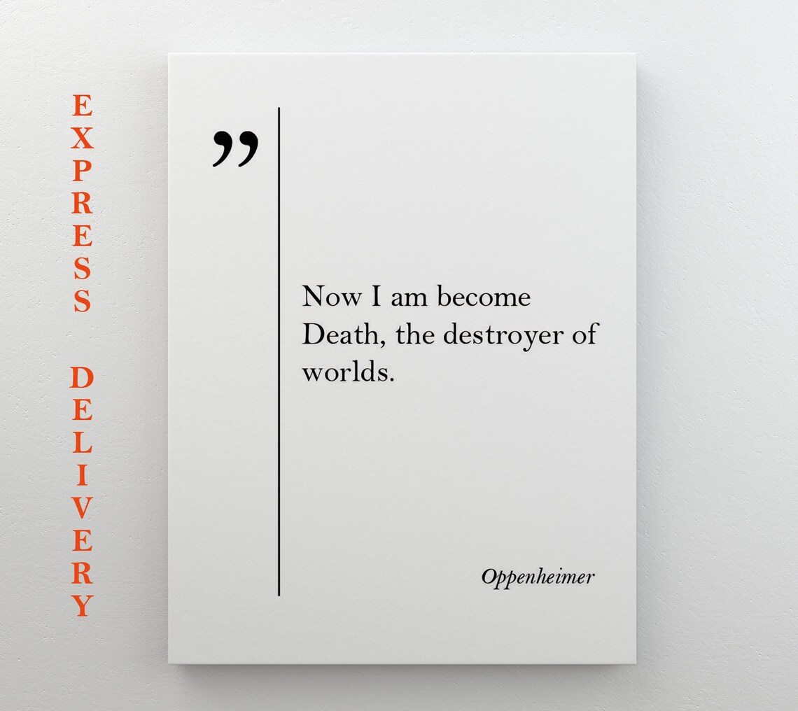 Oppenheimer Quote Print Physics Gift Oppenheimer Poster Oppenheimer Print Physics Wall Art