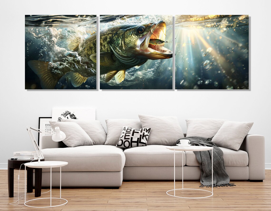 Largemouth Bass Fishing Wall Art Print for Anglers - Image 2