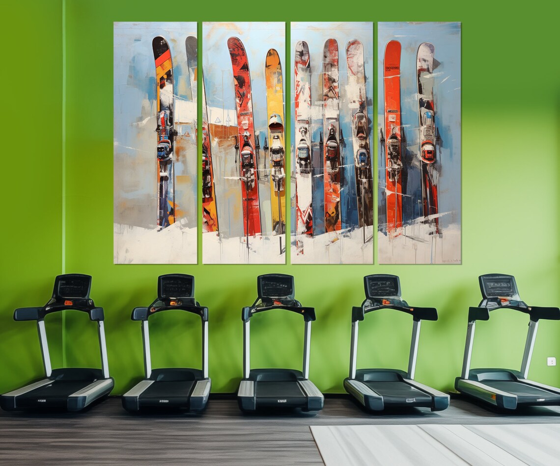 Abstract Ski Painting, Winter Resort Wall Art Print - Image 3